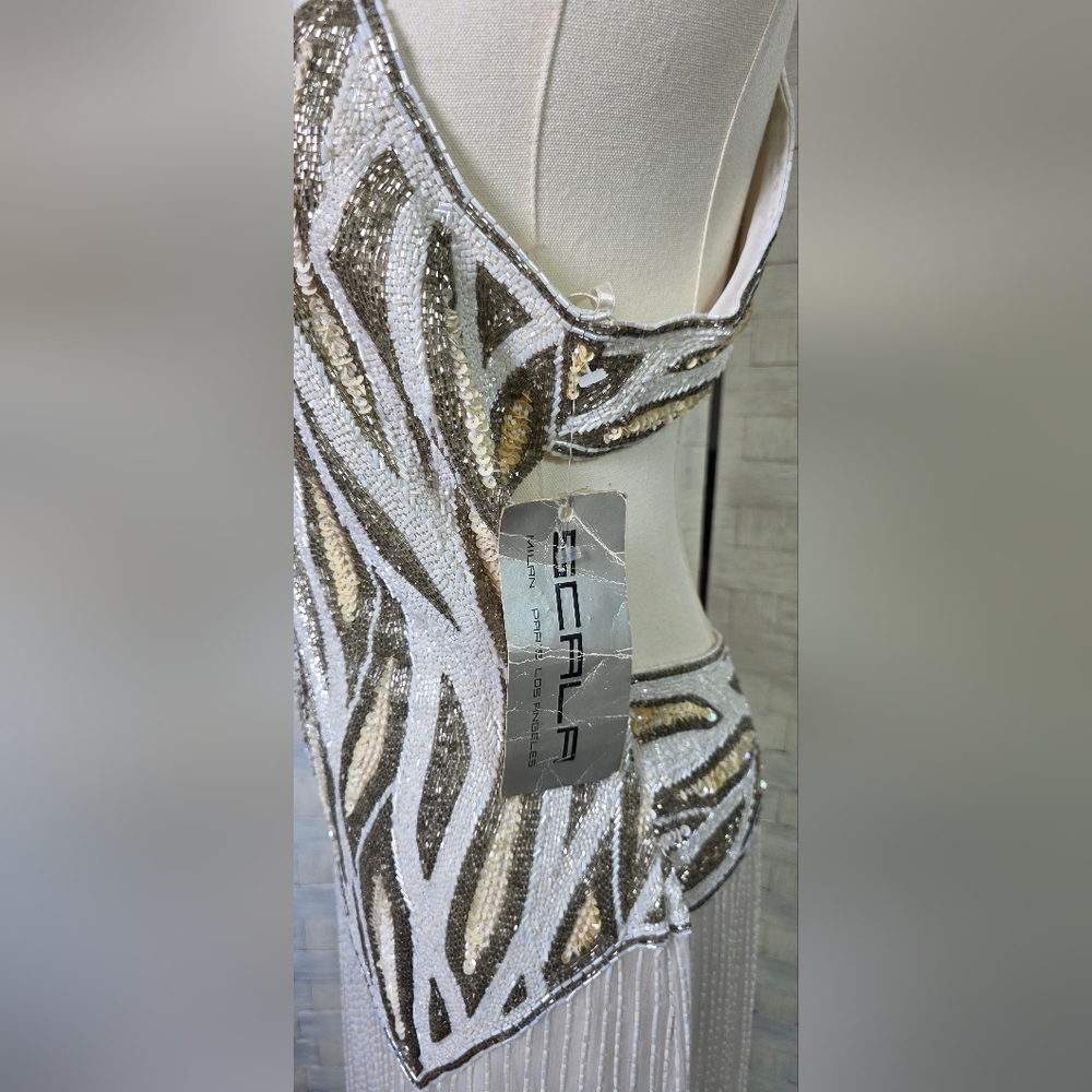 80'S VNTG SCALA FULLY BEADED GOWN - Picture 8 of 16
